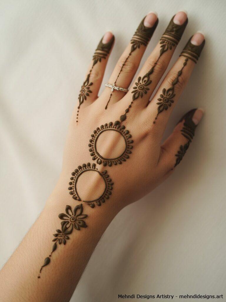 Pakistani Back Hand Mehndi with Jewelry Motifs 1
