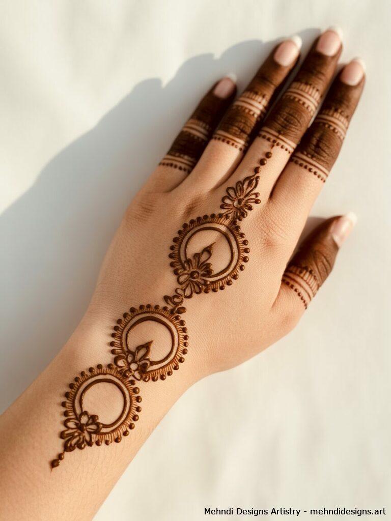 Pakistani Back Hand Mehndi with Jewelry Motifs 2