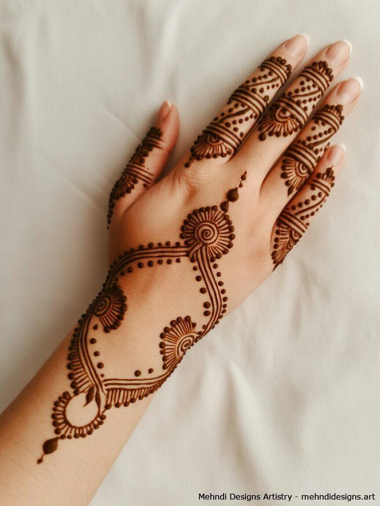 Pakistani Back Hand Mehndi with Jewelry Motifs 4