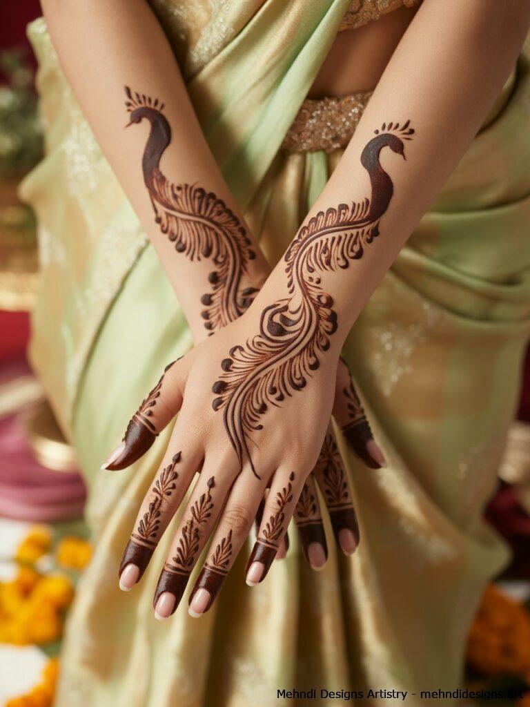 Peacock Inspired Mehndi Design 2