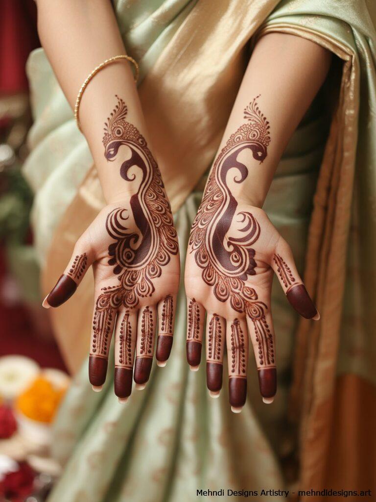 Peacock Inspired Mehndi Design 4
