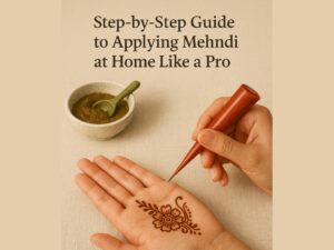 applying mehndi
