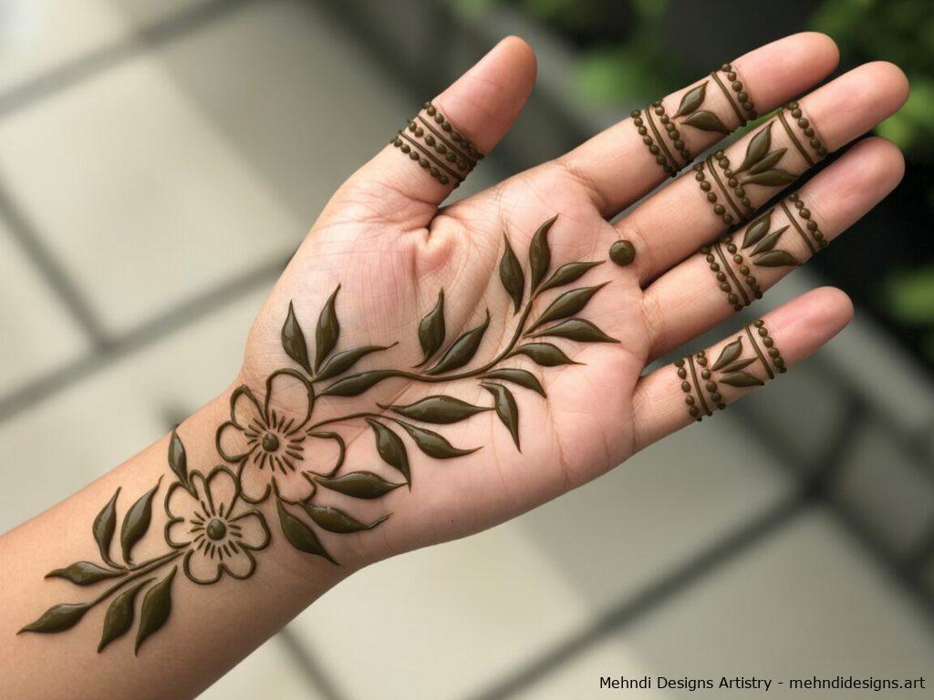 easy front hand simple mehndi design