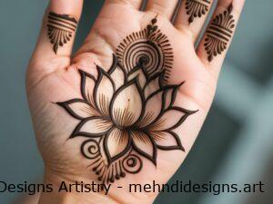 lotus mehndi design