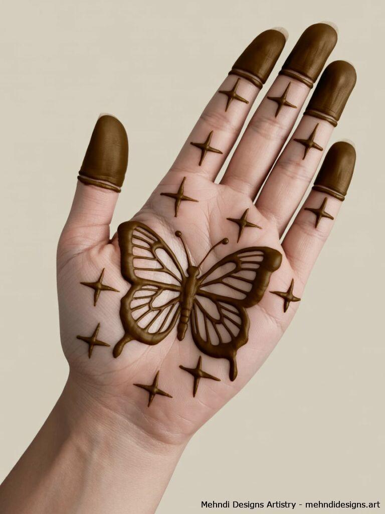 3D Butterfly Mehndi Design 1