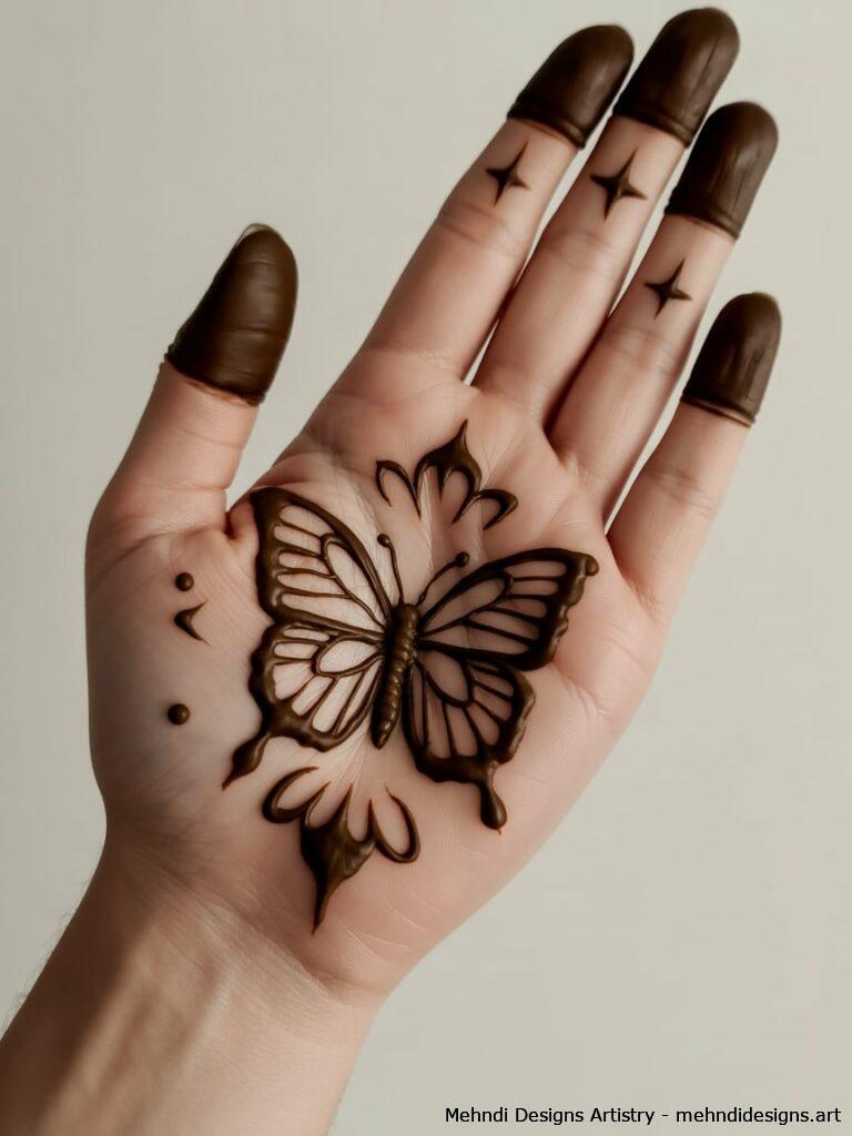 3D Butterfly Mehndi Design 2