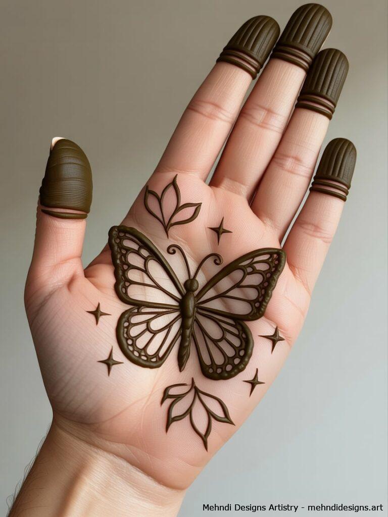 3D Butterfly Mehndi Design 3