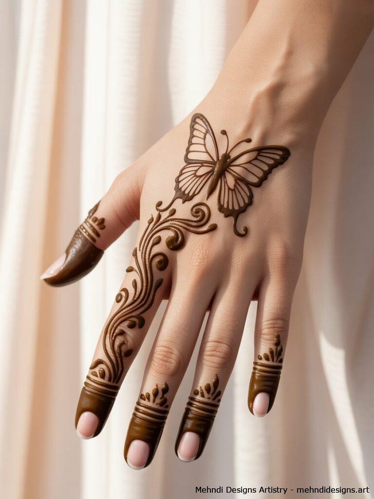 Arabic Butterfly Mehndi Design 1