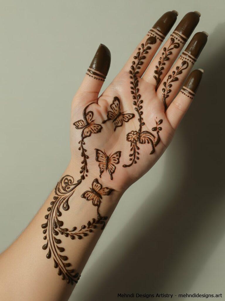Arabic Butterfly Mehndi Design 2