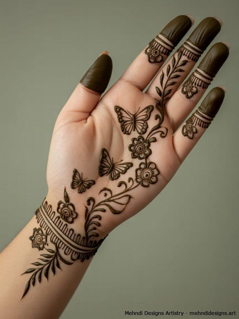 Arabic Butterfly Mehndi Design 3