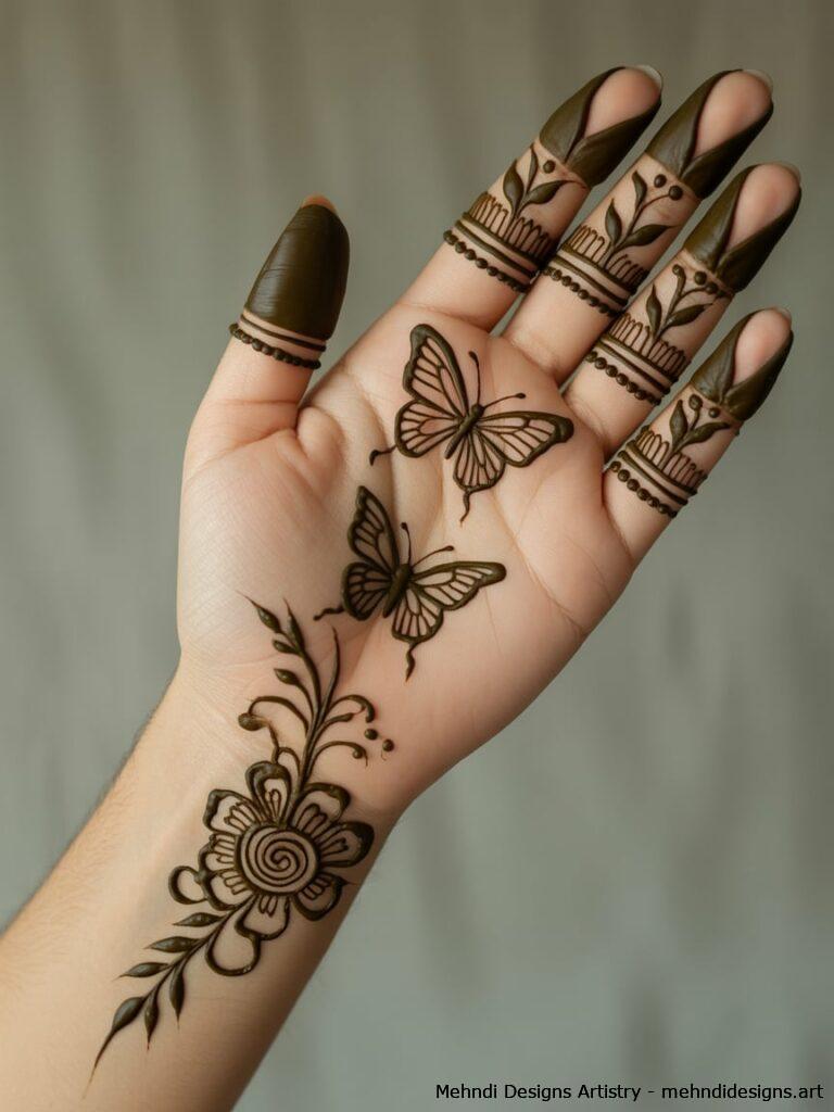 Arabic Butterfly Mehndi Design 4