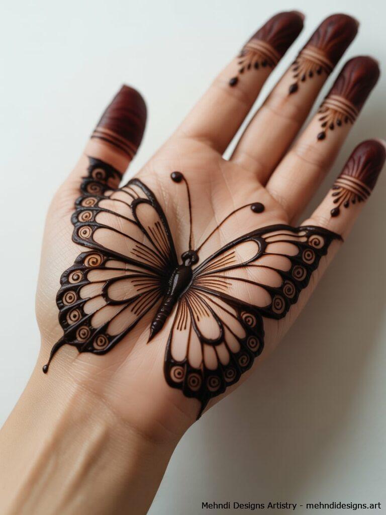 Butterfly Mandala Mehndi Design 1