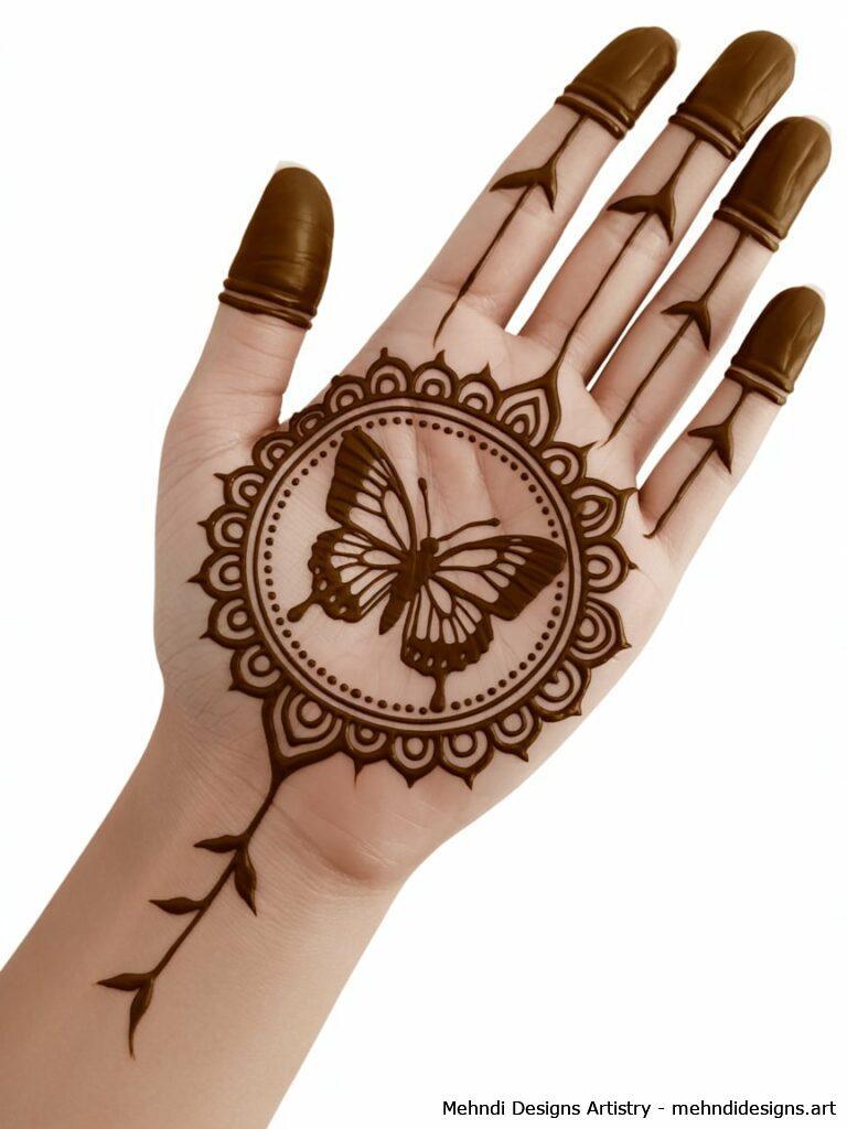 Butterfly Mandala Mehndi Design 2