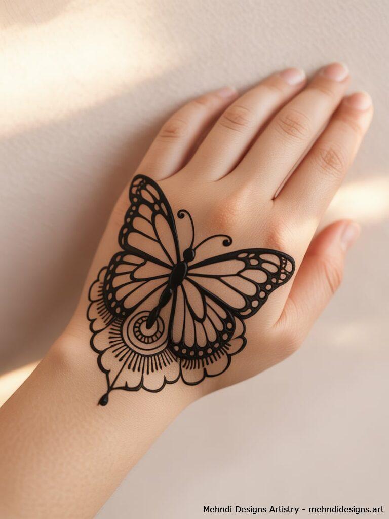 Butterfly Mandala Mehndi Design 4