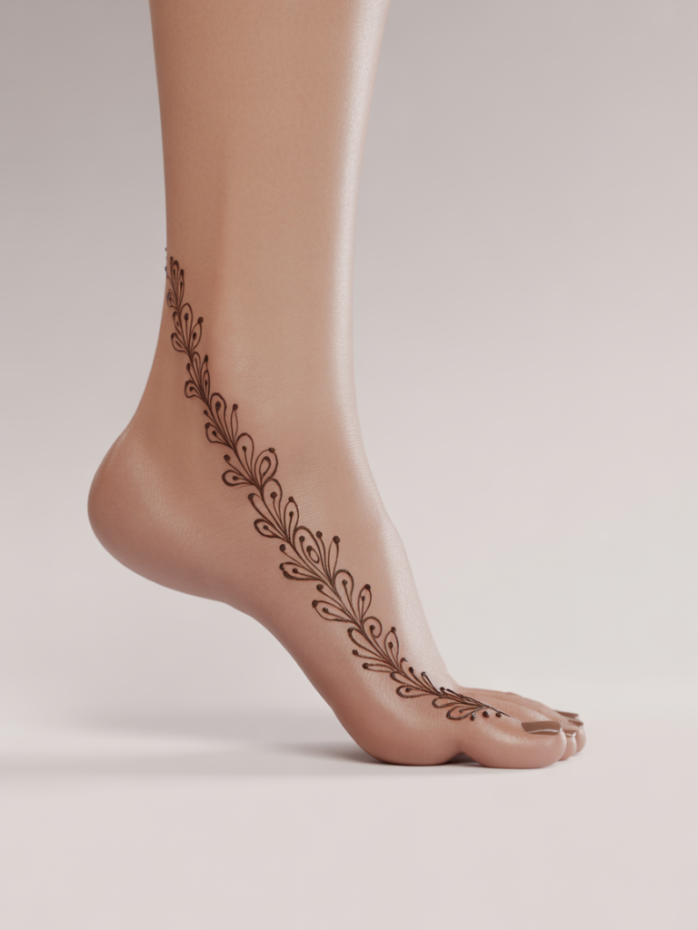 Floral Side Foot Mehndi 1