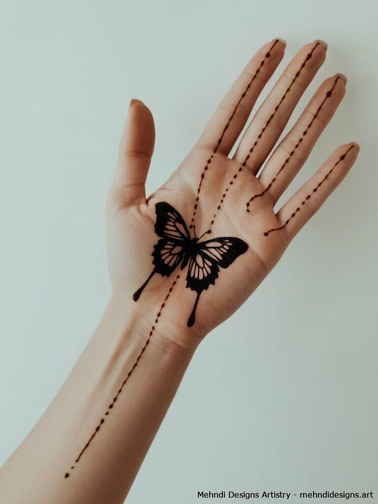 Full Hand Butterfly Mehndi Design 4