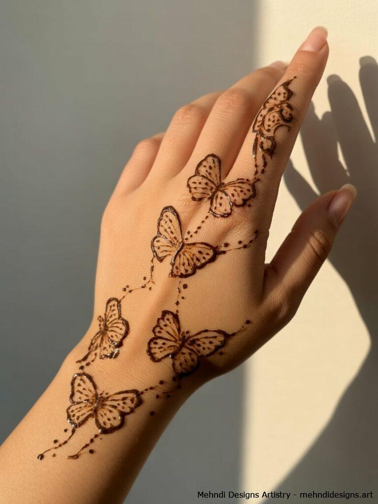 Glitter Butterfly Mehndi Design 3