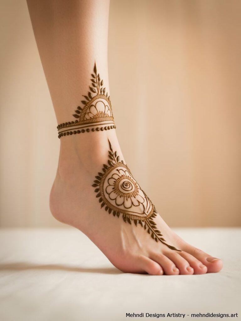 Minimal Anklet Mehndi Design 4