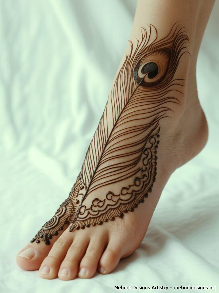 Peacock Feather Mehndi 1