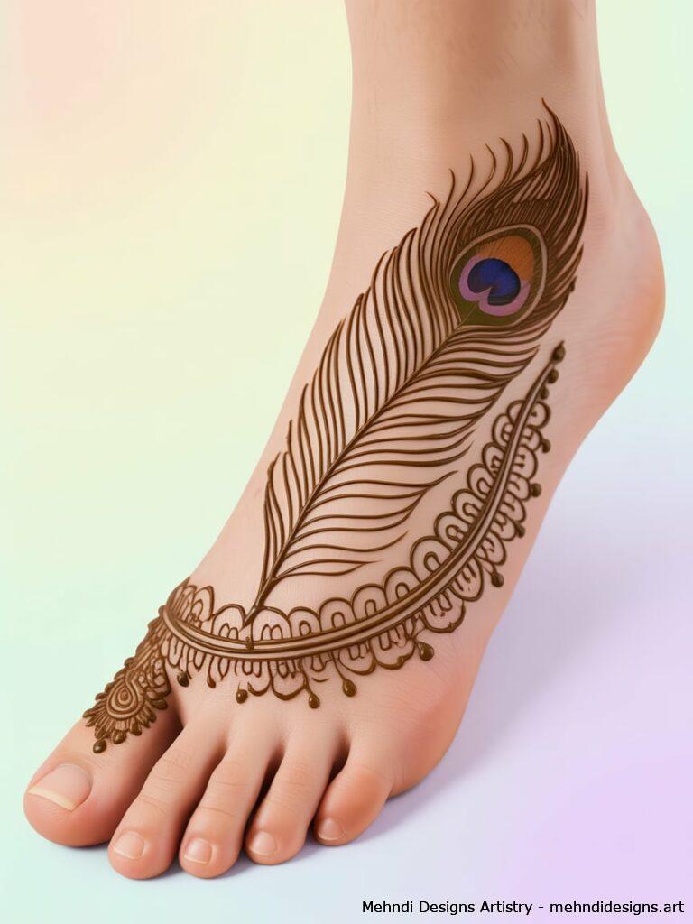 Peacock Feather Mehndi 2