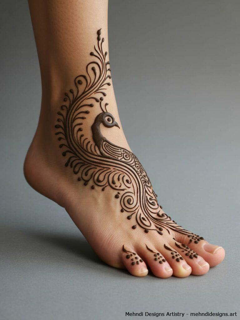 Peacock Feather Mehndi 3