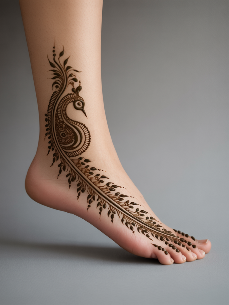 Peacock Feather Mehndi 4
