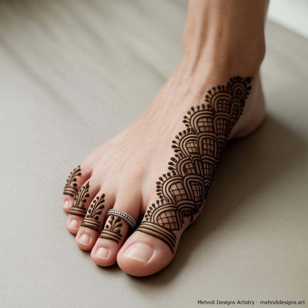 Toe Ring Mehndi Pattern 1