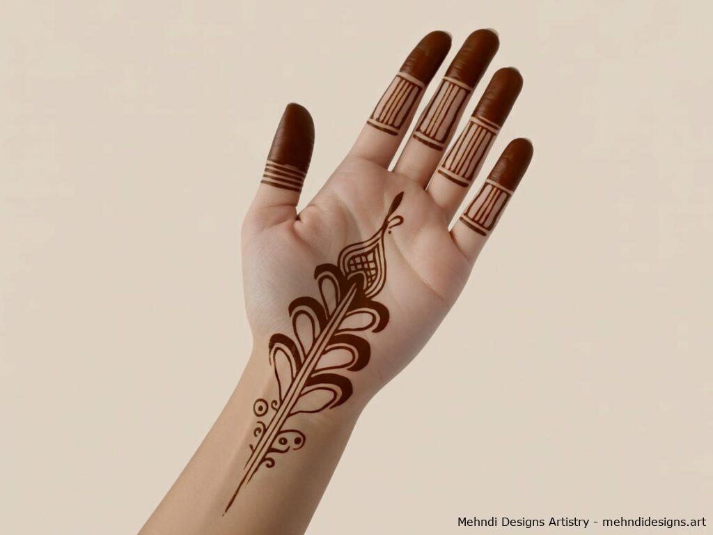 stylish front hand mehndi design